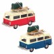 SET 2 FIGURAS FURGONETA VIAJE METAL RETRO 17X6.5X11 CM.