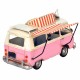 FIGURA AUTOCARAVANA ROSA METAL 27X18X16 CM.