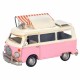 FIGURA AUTOCARAVANA ROSA METAL 27X18X16 CM.