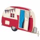 ADORNO PARED CARAVANA ROJA METAL RETRO 38X5X20.50 CM.