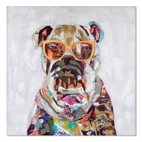 CUADRO PERRO MULTICOLOR PINTURA INDIA 100X3X100 CM.