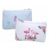 LOTE 10 NECESERES ELEGANTES RECTANGULARES CON CREMALLERA DE FLAMENCOS 19X13 CM.