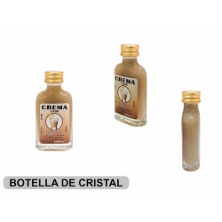 LOTE 25 BOTELLAS PETACA LICOR CREMA LA RIVERA 8 CM.