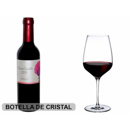 LOTE 24 BOTELLAS VINO TINTO TORRECASTILLO JUMILLA 3/8 CRISTAL 24 CM.