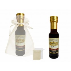 LOTE 8 BOTELLAS VINO DULCE DE PASAS PEDRO XIMENEZ LA RIVERA MINI EN BOLSA DE TUL CRISTAL 16 CM.