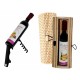 LOTE 10 ABREBOTELLAS SACACORCHOS BOTELLA DE VINO ABRIDORES EN CAJA MIMBRE 11.5X2.5 CM.