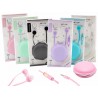 LOTE 5 AURICULARES INFANTILES DECORATIVOS EN ESTUCHE CON CREMALLERA 9X16.50 CM.