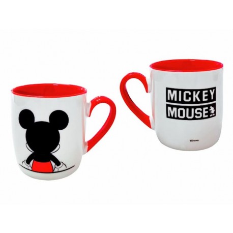 LOTE 4 TAZAS DESAYUNO INFANTILES MICKEY MOUSE CERÁMICA 9.5 CM. 400 ML.