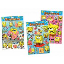 LOTE 25 HOJAS PEGATINAS STICKERS BOB ESPONJA 19.5X25 CM.