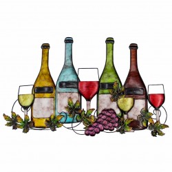ADORNO PARED VINO METAL RETRO 91X3X53 CM.
