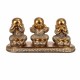 FIGURA TRES BUDAS NO VE NO HABLA NO OYE RESINA DORADO 24X11X11 CM.