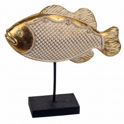 FIGURA PEZ CON BASE RESINA DORADO 27.5X7X26.5 CM.