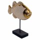 FIGURA PEZ CON BASE RESINA DORADO 27.5X7X26.5 CM.