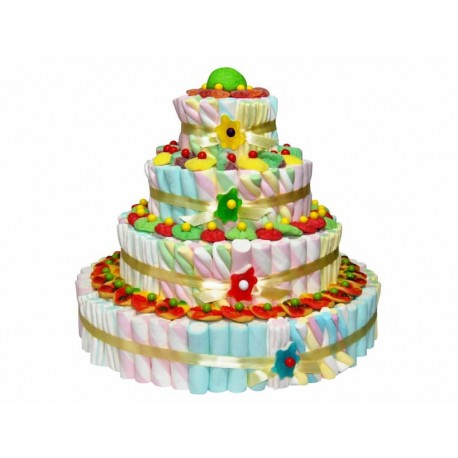 TARTA INFANTIL DECORATIVA DE GOLOSINAS SURTIDAS 4 BASES EN BOLSA CELOFÁN 2200 GR. APROX.