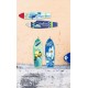 SET 2 ADORNOS PARED TABLA SURF FRASES AZUL MADERA 60X0.90X15 CM.