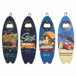 SET 4 ABRIDORES DE BOTELLAS TABLA SURF MADERA 19.5X6.50X0.90 CM.