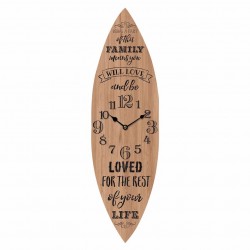 RELOJ PARED TABLA SURF FRASES MADERA 20X4X70 CM.