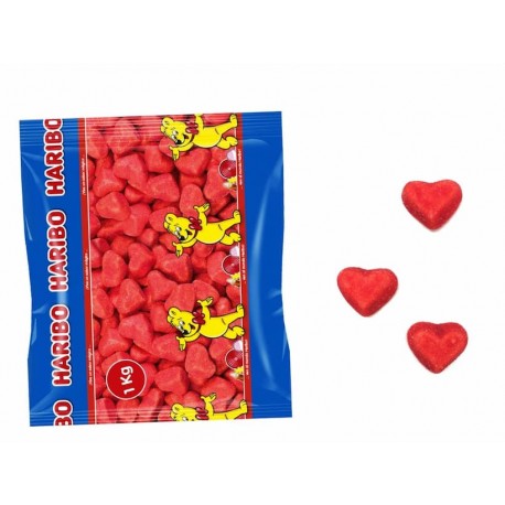 LOTE 3 KG. GOLOSINAS CORAZÓN HARIBO ÁCIDAS (3 BOLSAS DE 1KG.)