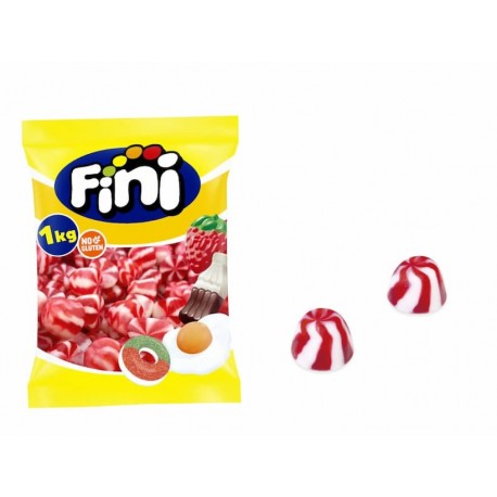 LOTE 2 KG. GOLOSINAS BESOS TWISTY FRESA FINI (2 BOLSAS DE 1KG.) SIN GLUTEN