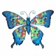 ADORNO PARED MARIPOSA AZUL Y MULTICOLOR METAL Y CRISTAL 32X1X23 CM.