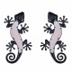 SET 2 APLIQUES PARED LAGARTO METAL Y CRISTAL MULTICOLOR 36X17X1 CM.