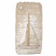 ADORNO PARED BARCO CON GAVIOTAS MADERA 40X3X80 CM.