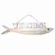 ADORNO PARED PEZ BIENBENIDO WELCOME MADERA 81X3X18 CM.