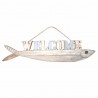 ADORNO PARED PEZ BIENBENIDO WELCOME MADERA 81X3X18 CM.