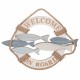 ADORNO PARED PECES MARINERO BIENVENIDO A BORDO WELCOME MADERA 40X3X29.5 CM.