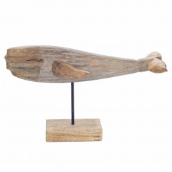 FIGURA BALLENA CON BASE MADERA 44X18X25.50 CM.