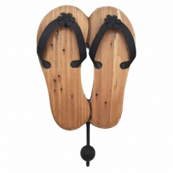 PERCHA PARED CHANCLAS 1 POMO MADERA 15.50X5X26 CM.