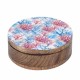 CAJA CORAL MADERA REDONDA 20.5X20.50X6.5 CM.