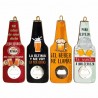 SET 4 ABRIDORES DE BOTELLAS CERVEZAS CON MENSAJES ORIGINALES MADERA 20X7X0.90 CM.