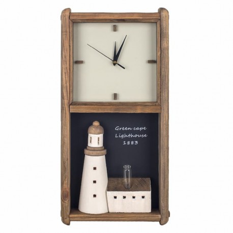 RELOJ PARED FARO MADERA 29.50X6.50X61 CM.