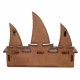 PERCHA BARCOS VELEROS 3 POMOS MADERA 43X8.5X32 CM.