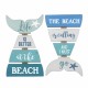 SET 2 ADORNOS PARED BEACH PLAYA COLA PEZ MADERA 40X1.50X65 CM.