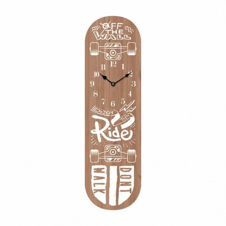 RELOJ PARED PATINETE SKATE MADERA 20X4X70 CM.