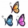 SET 3 PORTAVELAS MARIPOSAS METAL Y CRISTAL 18X13X24 CM.