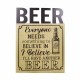 ADORNO PARED CERVEZA BEER FRASE ORIGINAL CARTEL MADERA Y METAL 30.50X0.50X40 CM.