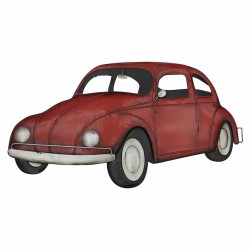 ADORNO PARED PLACA COCHE METAL RETRO ROJO 79X3.5X42.50 CM.