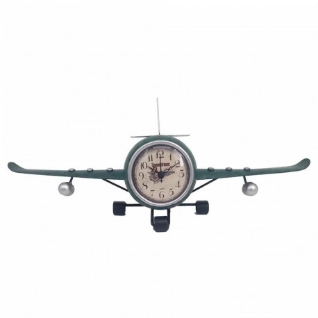 RELOJ SOBREMESA AVIÓN RETRO METAL 42X8X16.50 CM.