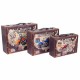SET 3 MALETAS MOTOS RUTA 66 MADERA RETRO 40X14.50X30 CM.