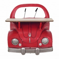 ADORNO PARED COCHE ESTANTERIA ROJO METAL RETRO 35X22X33 CM.