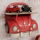 ADORNO PARED COCHE ESTANTERIA ROJO METAL RETRO 35X22X33 CM.