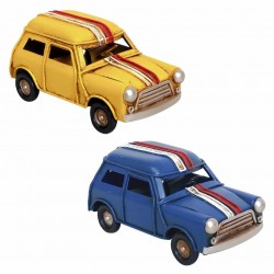 SET 2 FIGURAS COCHE RETRO HOJALATA Y RESINA 11X5.5X5.5 CM.