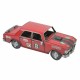 FIGURA COCHE CARRERAS ROJO RETRO HOJALTA Y RESINA 27.5X13X10 CM.