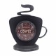 RELOJ SOBREMESA TAZA CAFÉ RETRO METAL 22X9X25.50 CM.