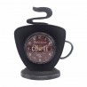 RELOJ SOBREMESA TAZA CAFÉ RETRO METAL 22X9X25.50 CM.