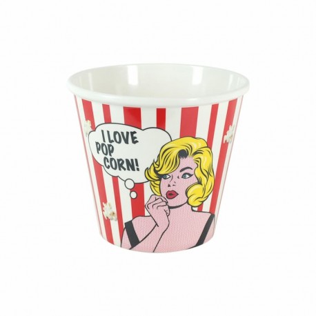 CUBO VASO PALOMITERO PALOMITAS MARILYN MONROE FIBRA DE BAMBÚ 19X19X17 CM.