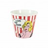 CUBO VASO PALOMITERO PALOMITAS MARILYN MONROE FIBRA DE BAMBÚ 19X19X17 CM.